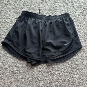 EUC all black Nike running shorts size large built in underwear